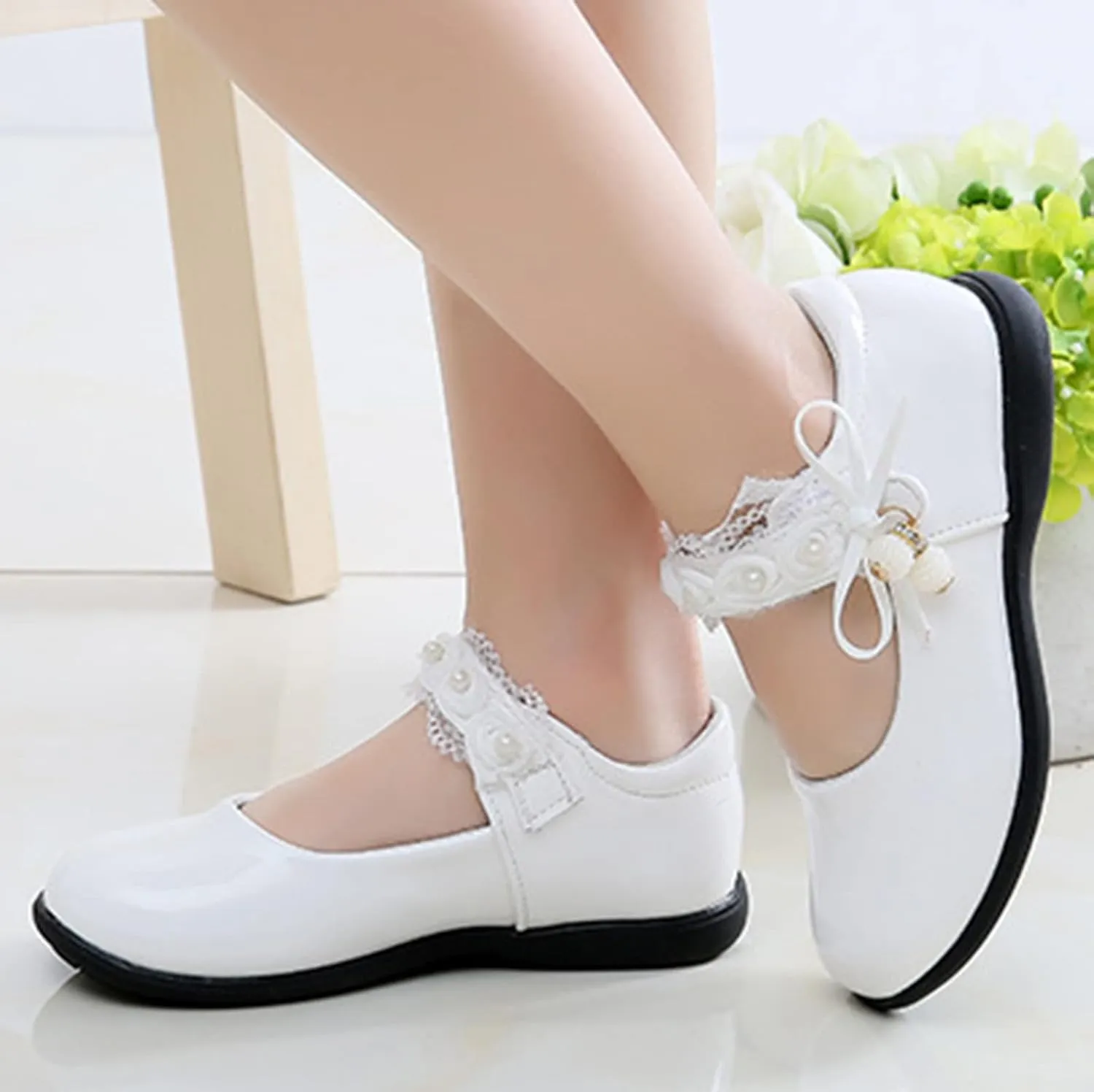 Girls Mary Jane Shoes School Kids Uniform Flat Ballet Strap Dress Formal Slip-On Shoes Performance Shoes Kids Shoes