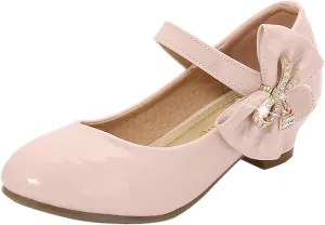 Girls Patent Leather Dress Shoes Low Heels Toddler Mary Jane Shoes Flower Girl Shoes for Little Girls Dress Shoes