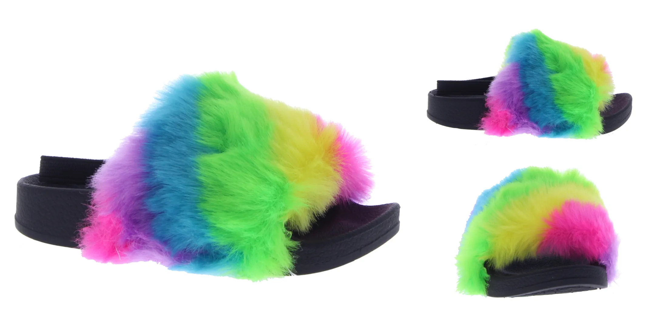 Girls Rubber Slipper with Fur