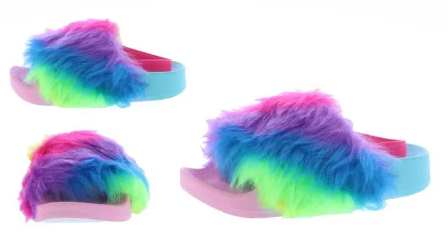 Girls Rubber Slipper with Fur