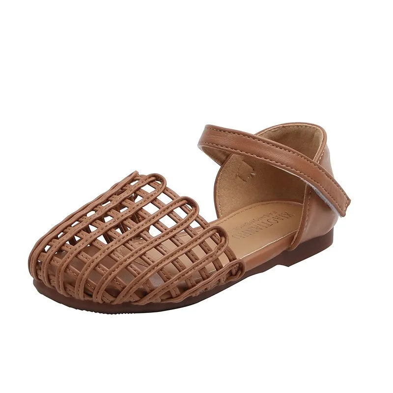 Girls' Summer Woven Closed Toe Sandals