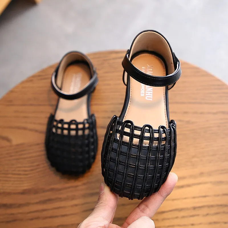 Girls' Summer Woven Closed Toe Sandals