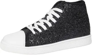 Glitter Sneakers for Women Women's Bling Sneakers Rhinestone Sneakers Shoe Glitter Fashion High Top Platform Tennis Shoes