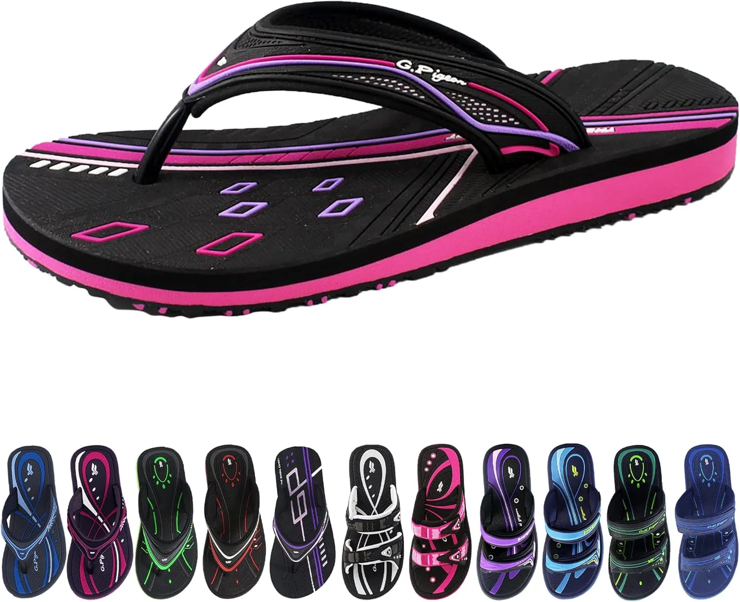 Gold Pigeon Shoes KIDS Easy Snap Lock Outdoor/Water Sandals & Slides. Adjustable Straps
