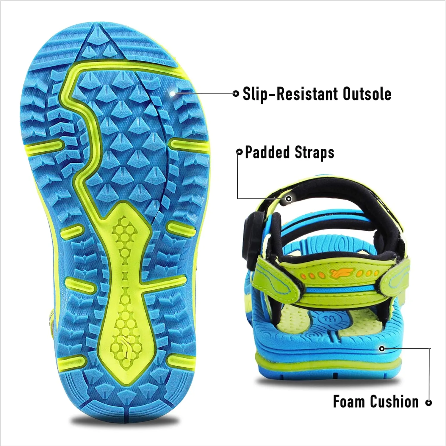 Gold Pigeon Shoes SIGNATURE Easy Snap Buckle Unisex -Child Outdoor Water Sandal for Kids Toddler Boys Girls