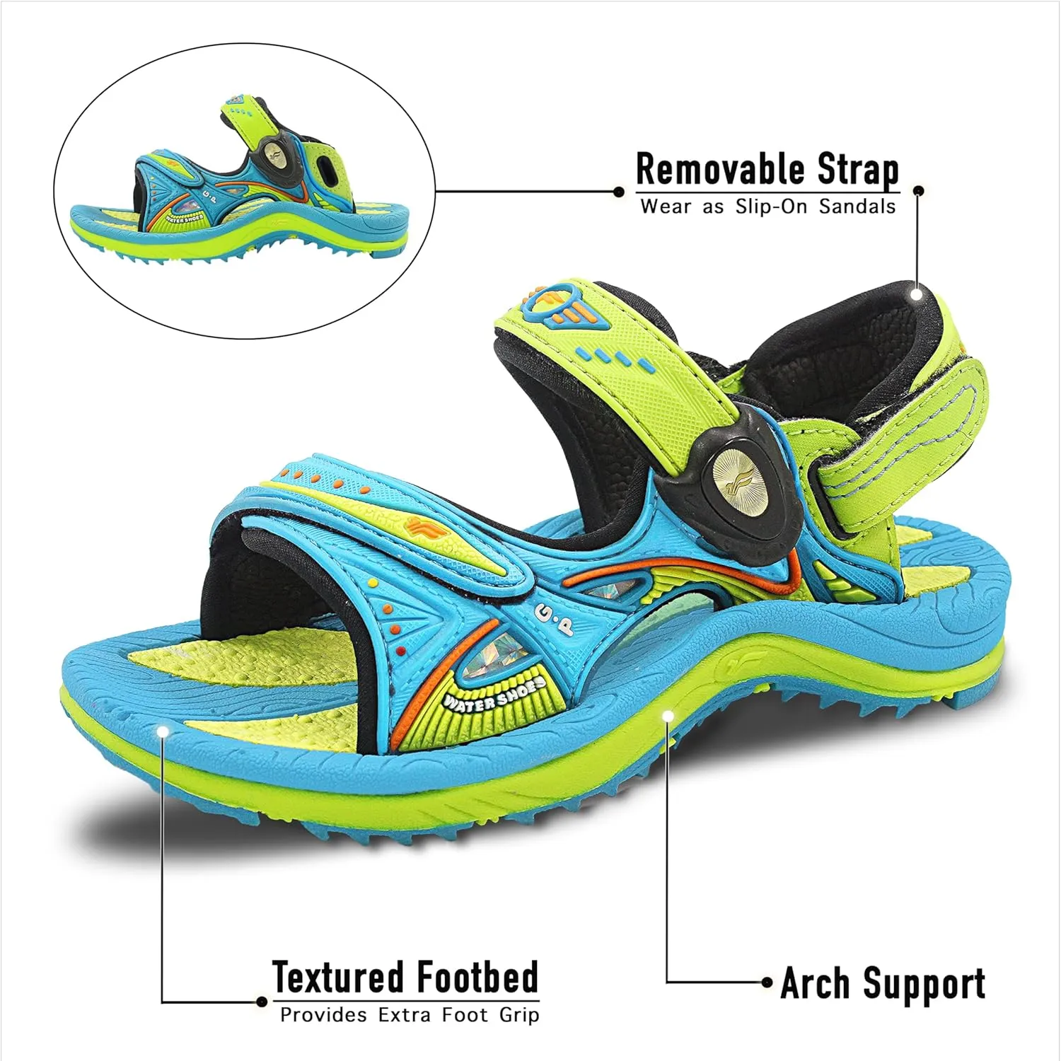 Gold Pigeon Shoes SIGNATURE Easy Snap Buckle Unisex -Child Outdoor Water Sandal for Kids Toddler Boys Girls