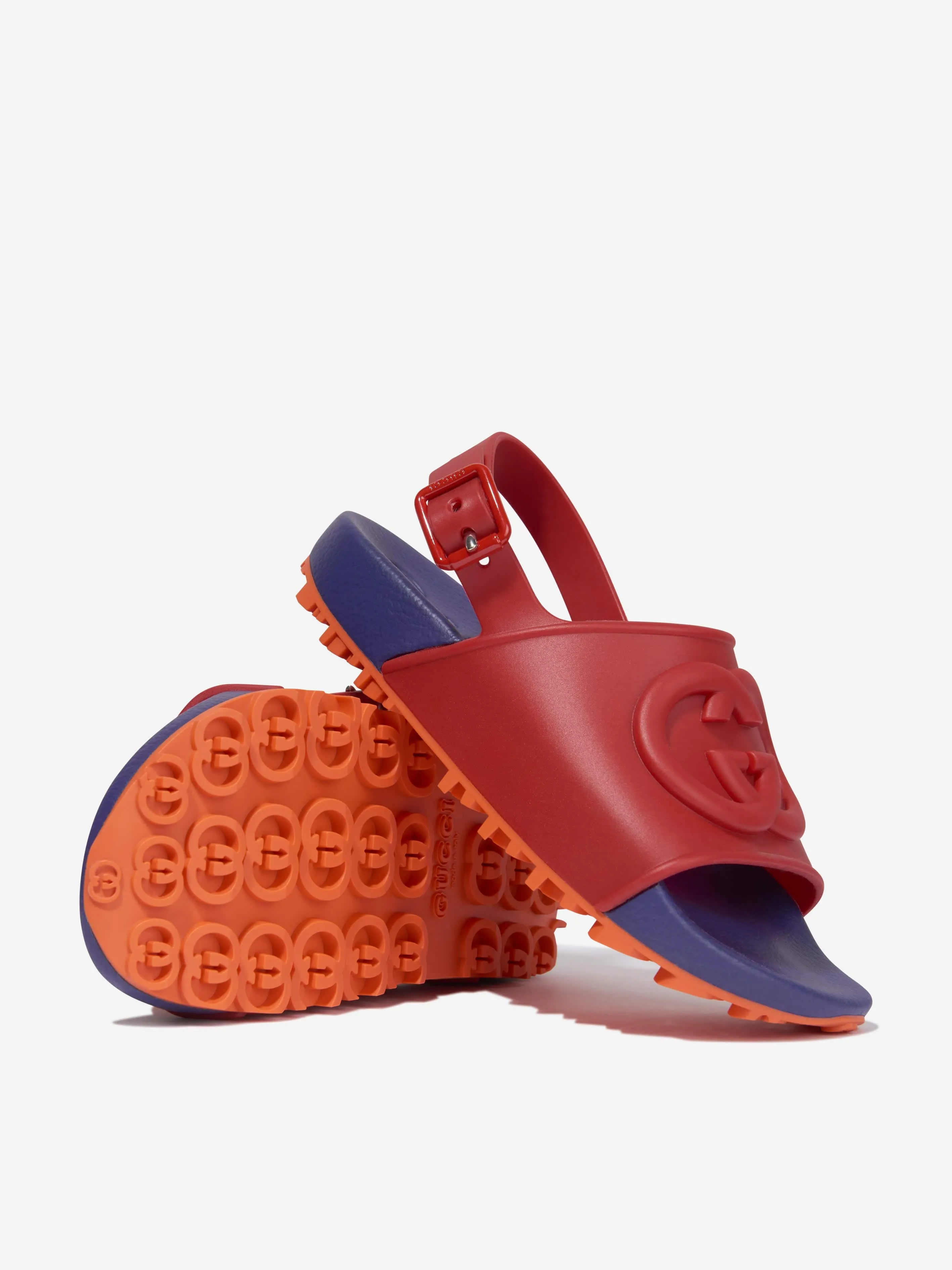 Gucci Kids GG Rubber Sandals in Red