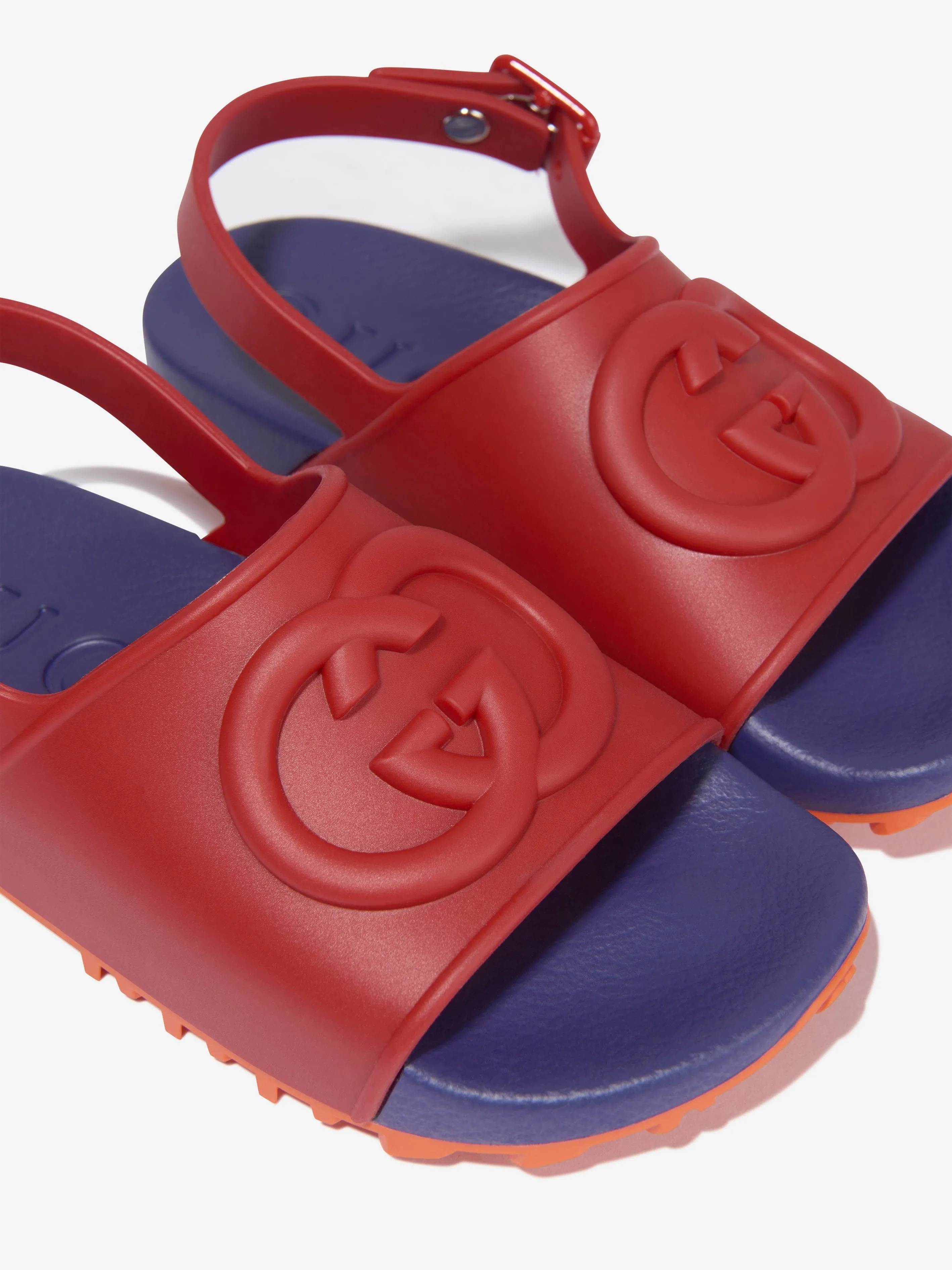 Gucci Kids GG Rubber Sandals in Red