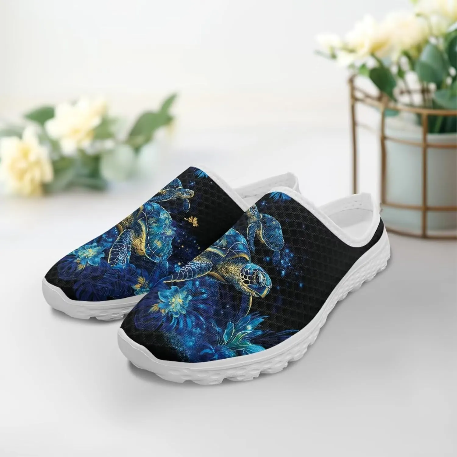 Half-Shoe Slippers Casual Sports Shoes Slip-On Walking Mules with Indoor Outdoor Anti-Skid Sole for Women