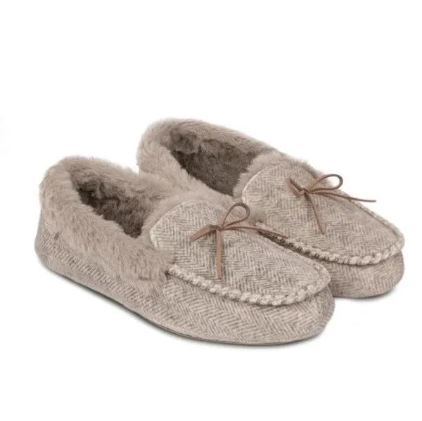 Herringbone Velour Moccasin