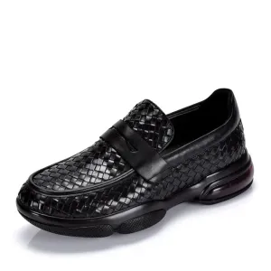 High-End Woven Leather Loafers