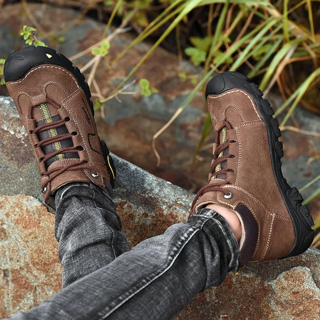 Hiking Shoes for Men Waterproof Non-Slip Durable Outdoor Travel High top Shoes Comfort Black/Brown