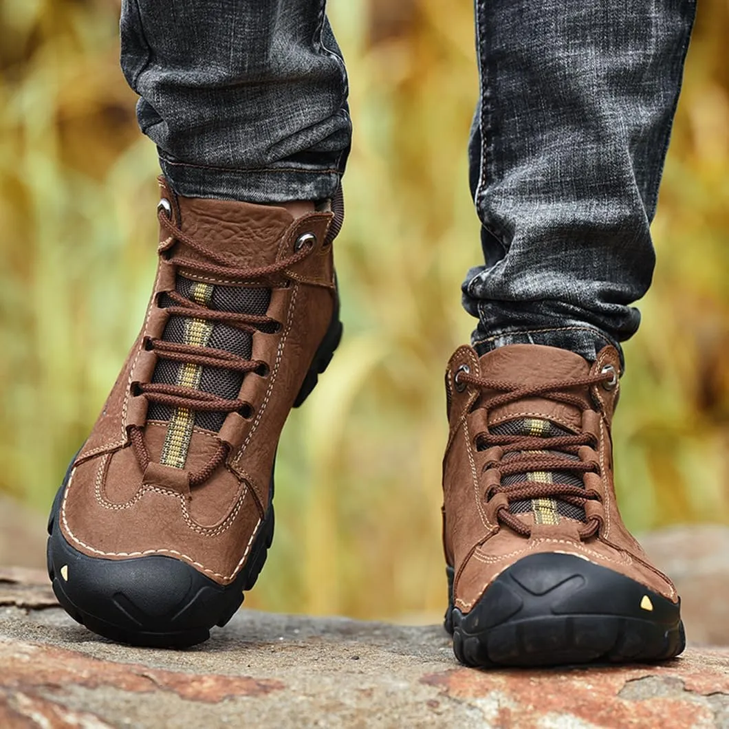 Hiking Shoes for Men Waterproof Non-Slip Durable Outdoor Travel High top Shoes Comfort Black/Brown