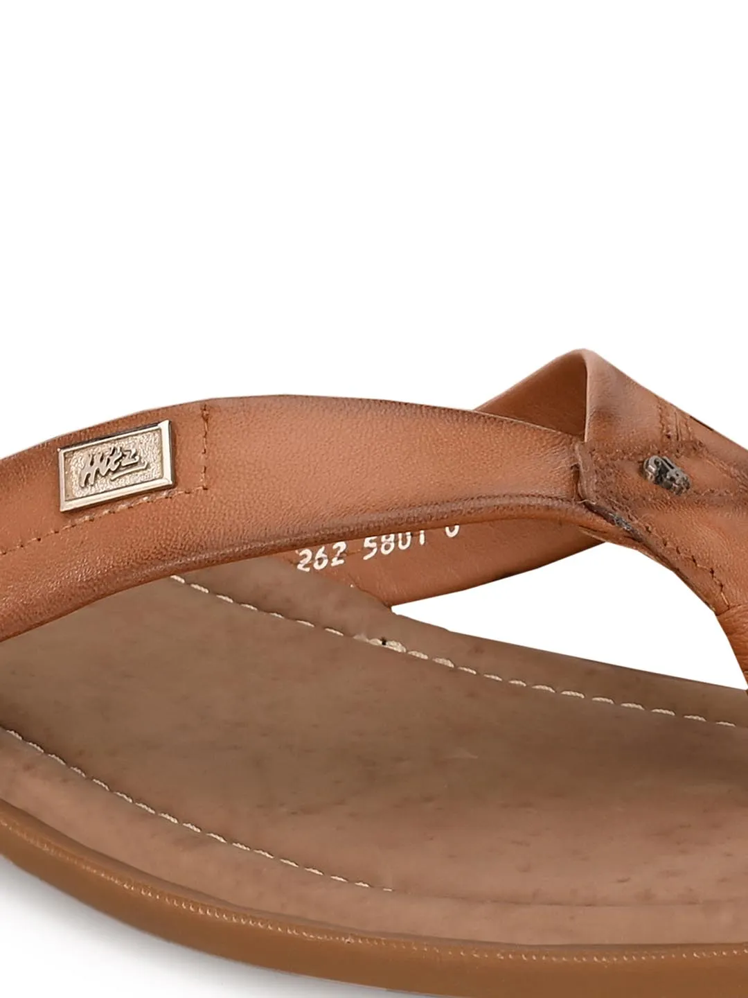 Hitz Men's Tan Open Toe Casual Slippers