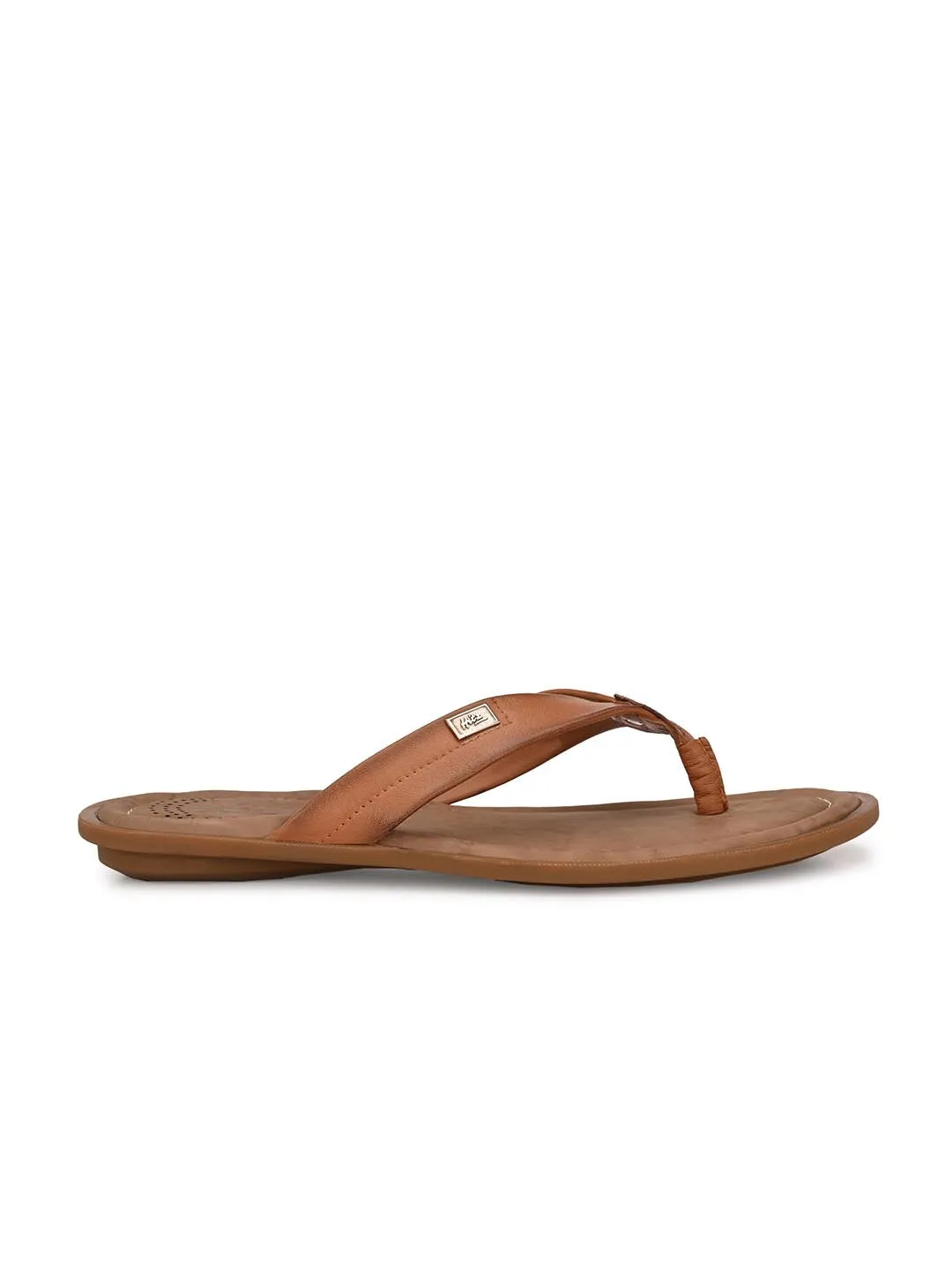 Hitz Men's Tan Open Toe Casual Slippers