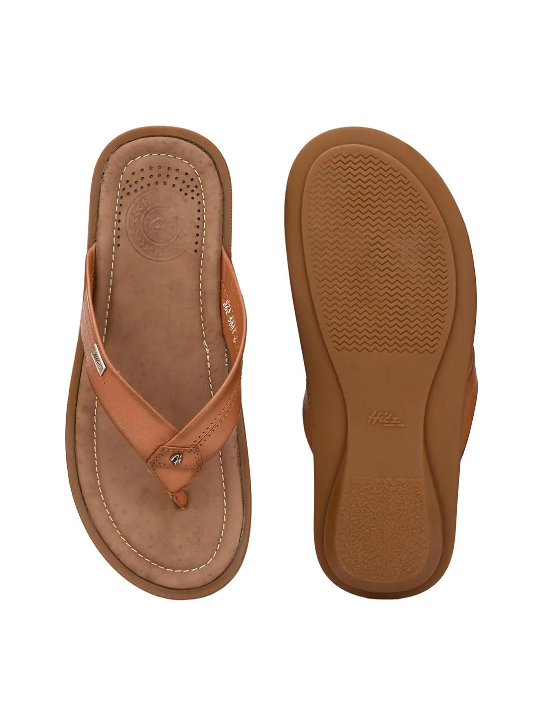 Hitz Men's Tan Open Toe Casual Slippers