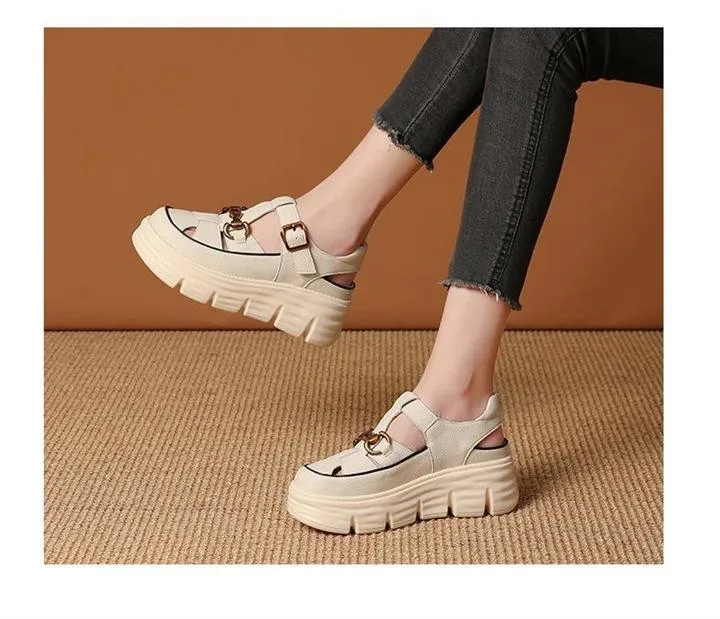 Holle Geweven Leren Sport sandals