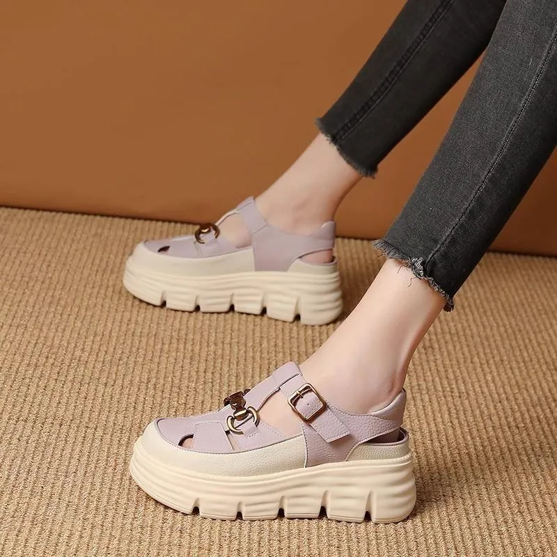 Holle Geweven Leren Sport sandals