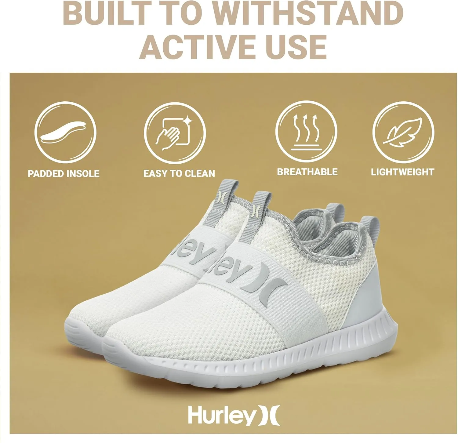 Hurley Camby Kids Slip On Canvas Sneakers  Low Cut Skateboarding Shoes for Kids, Running, Walking, Breathable Sports Shoes for Boys and Girls
