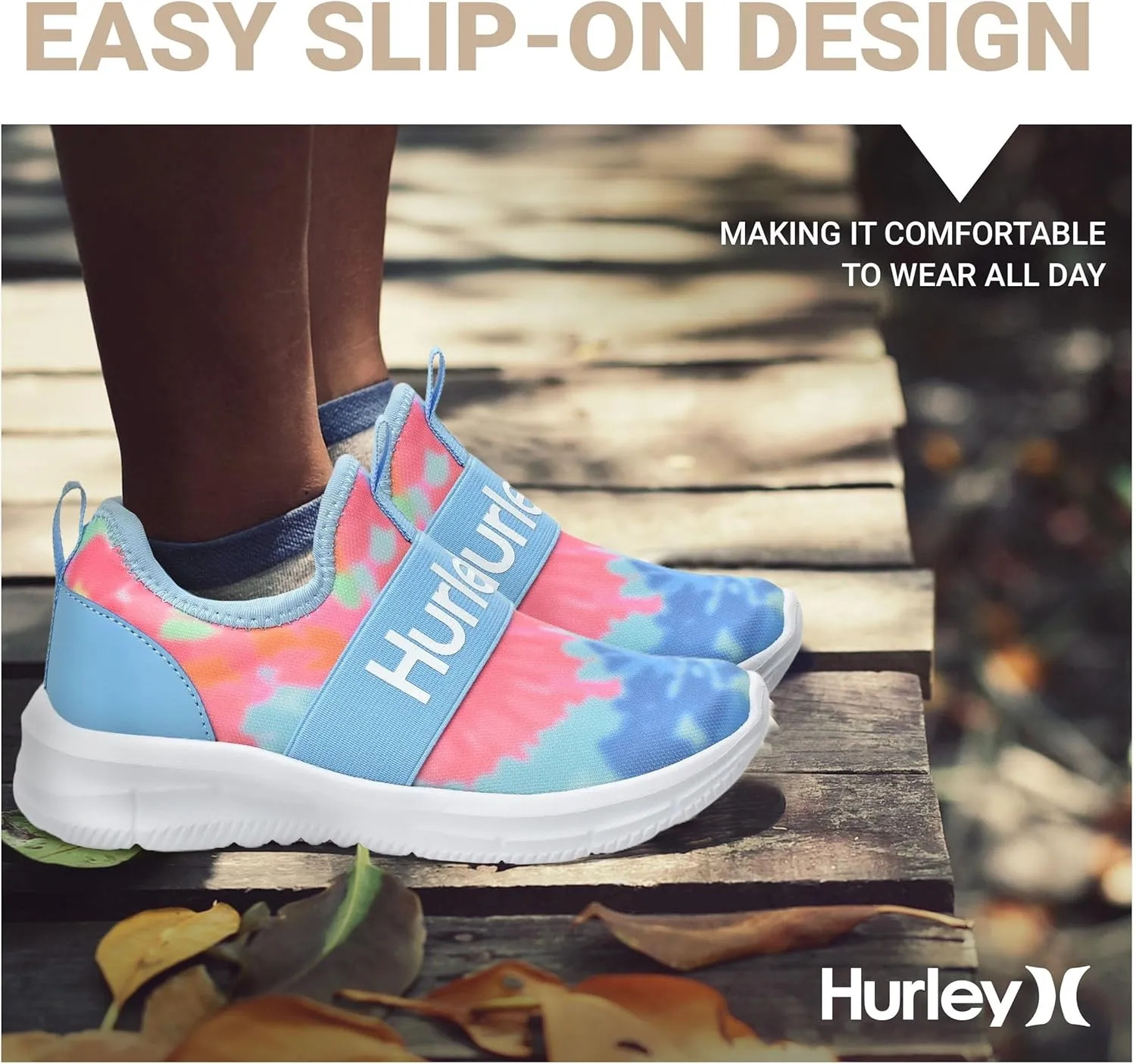 Hurley Camby Kids Slip On Canvas Sneakers  Low Cut Skateboarding Shoes for Kids, Running, Walking, Breathable Sports Shoes for Boys and Girls