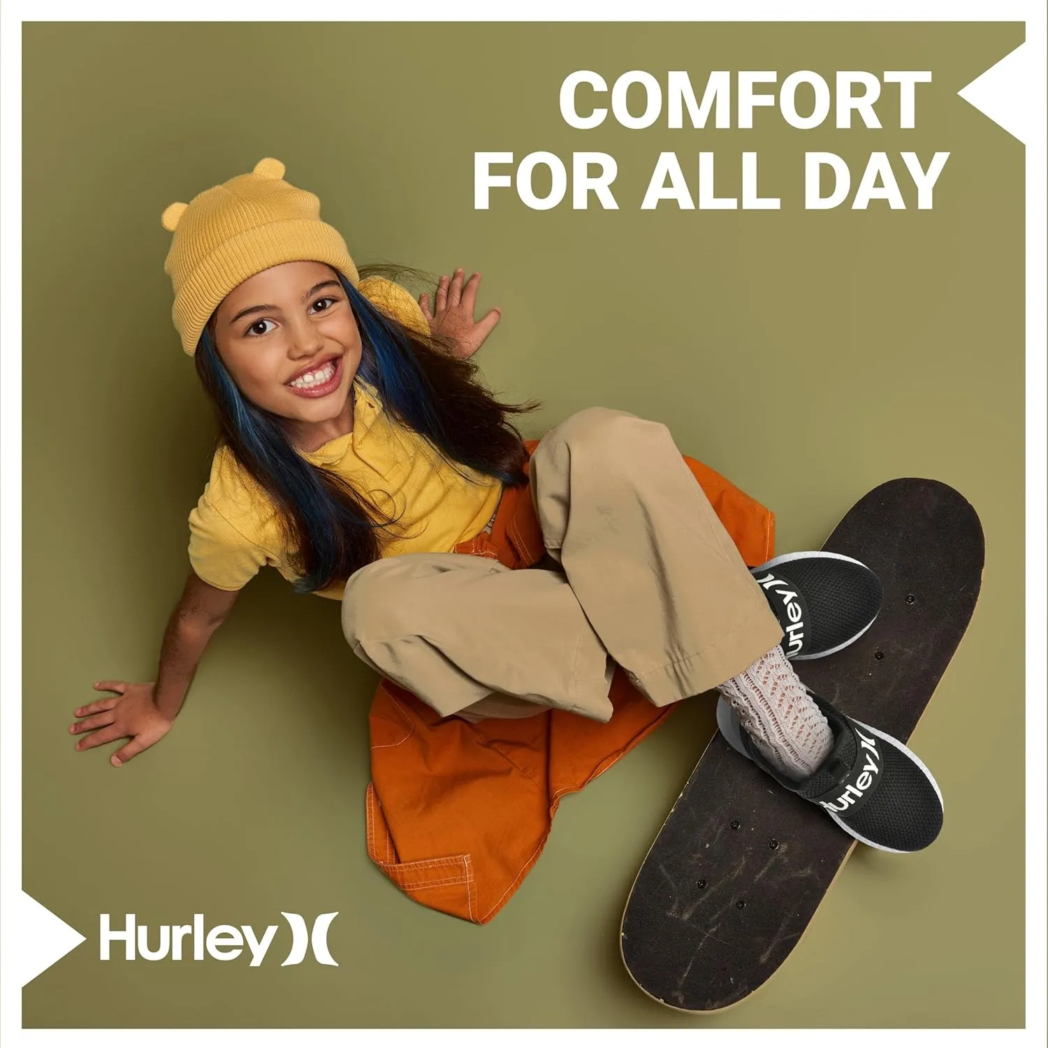 Hurley Camby Kids Slip On Canvas Sneakers  Low Cut Skateboarding Shoes for Kids, Running, Walking, Breathable Sports Shoes for Boys and Girls
