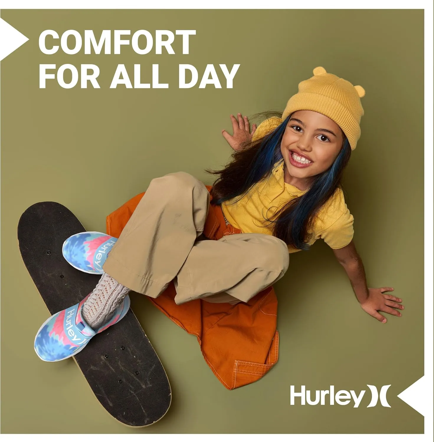 Hurley Camby Kids Slip On Canvas Sneakers  Low Cut Skateboarding Shoes for Kids, Running, Walking, Breathable Sports Shoes for Boys and Girls