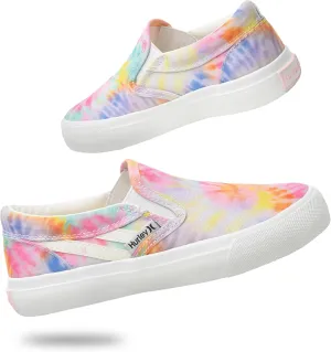 Hurley Kids Canvas Slip On Sneakers  Low Cut Skateboarding Shoes for Kids, Sports Shoes for Boys and Girls, Casual Sneakers