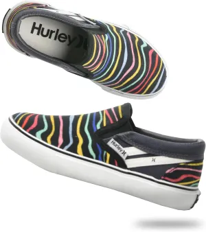 Hurley Kids Canvas Slip On Sneakers  Low Cut Skateboarding Shoes for Kids, Sports Shoes for Boys and Girls, Casual Sneakers