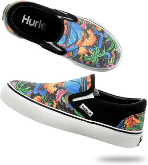 Hurley Kids Canvas Slip On Sneakers  Low Cut Skateboarding Shoes for Kids, Sports Shoes for Boys and Girls, Casual Sneakers