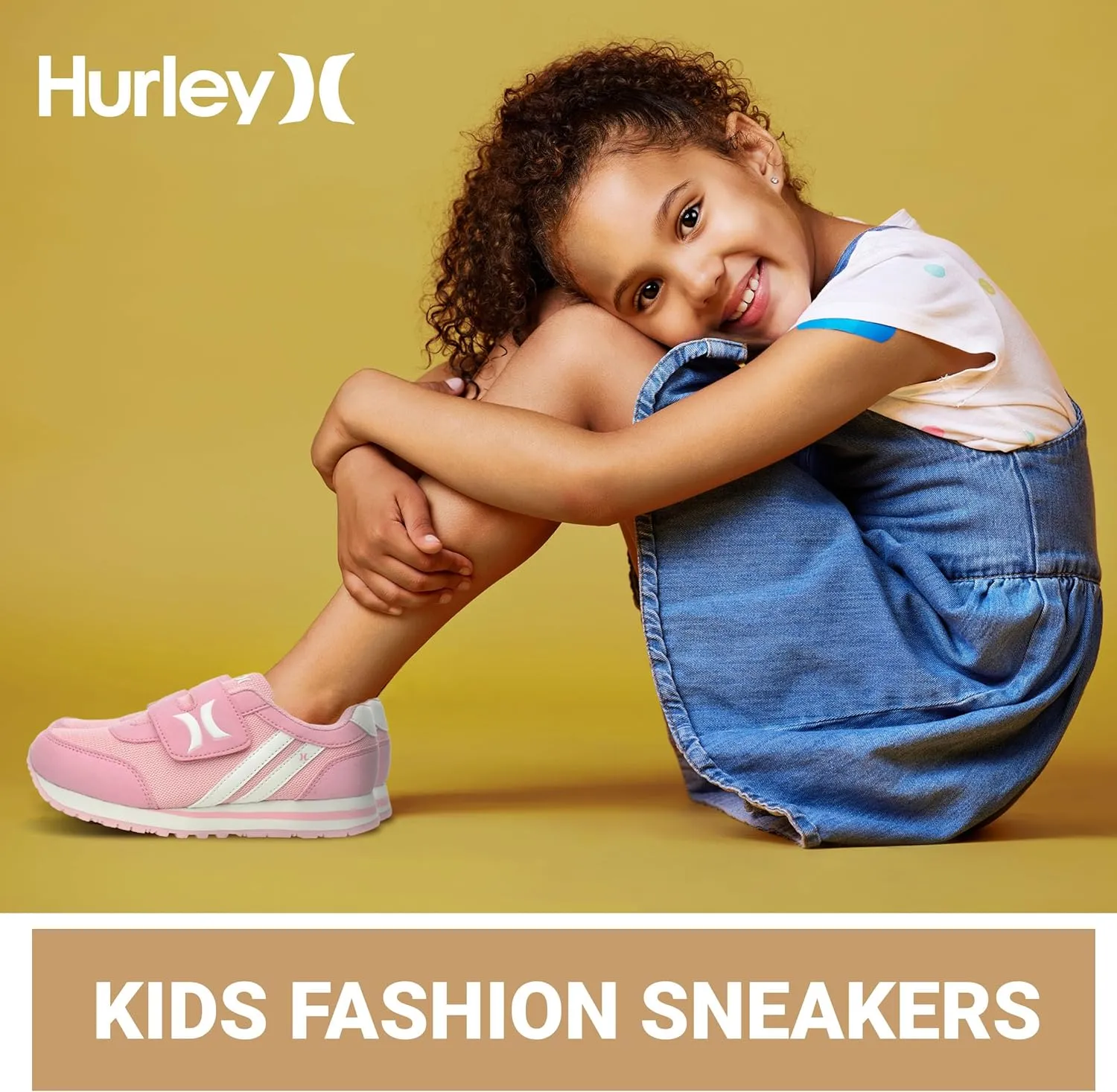 Hurley Kid's Knox Walking Sneakers - Kid's Runner Shoes with Hook & Loop Closure for Easy Wear, Lightweight Running & Walking Shoes for Boys & Girls, Toddler Kid's Sneaker Shoes