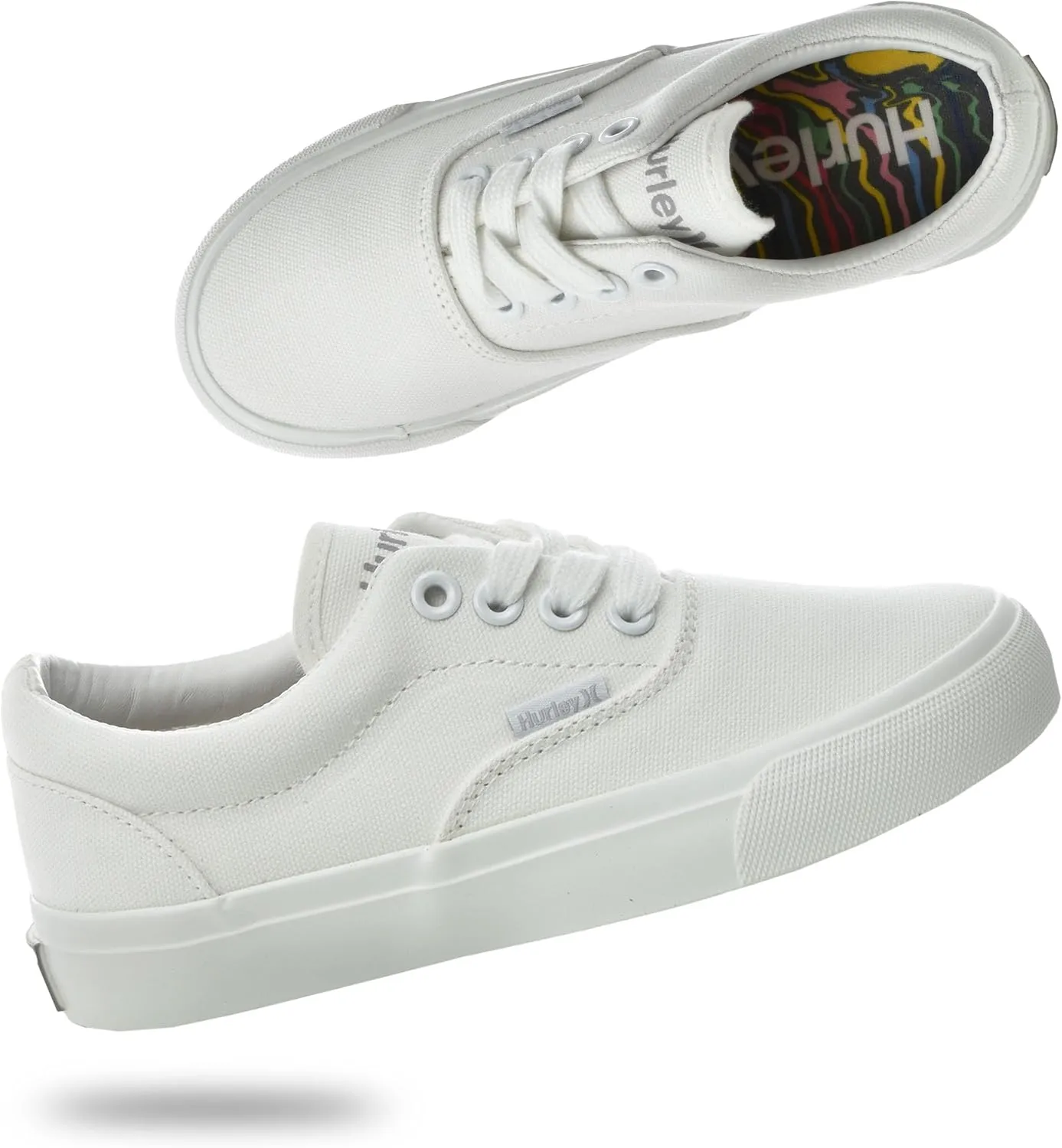 Hurley Marley Kids Lace Up Canvas Sneakers  Low Cut Skateboarding Shoes for Kids, Sports Shoes for Boys and Girls