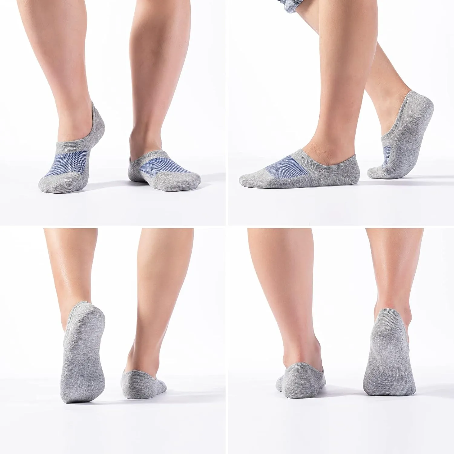 IDEGG No Show Socks Men Low Cut Ankle Short Socks for Men Casual Athletic Socks with Non Slip Grip