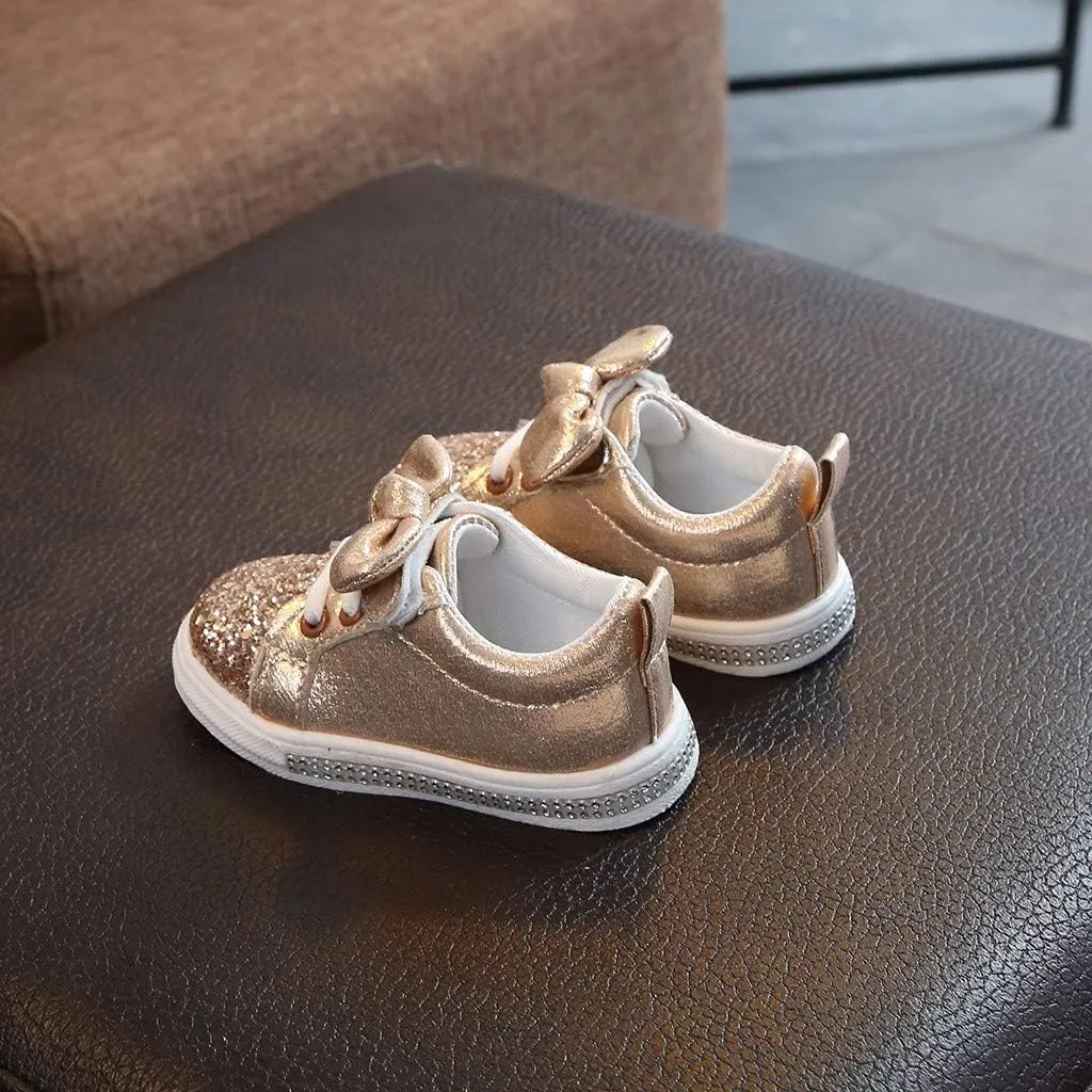 Infant Crib Shoes Sequins Boys Sneakers Shoes Run Baby Girls Children Crystal Bling Sport Kids Tennis Shoe