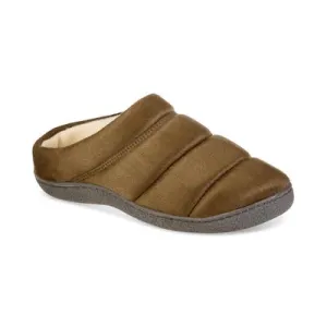Isotoner Men's Rory Hoodback Puffer Slipper Olive Green Medium 8 9