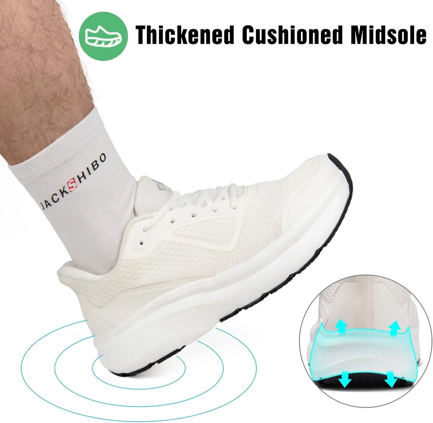 JACKSHIBO Wide Toe Box Shoes for Men Wide Running Shoes Walking Tennis Athletic Gym Workout Cross Training Wide Width Sneakers with Cushion Zero Drop Sole