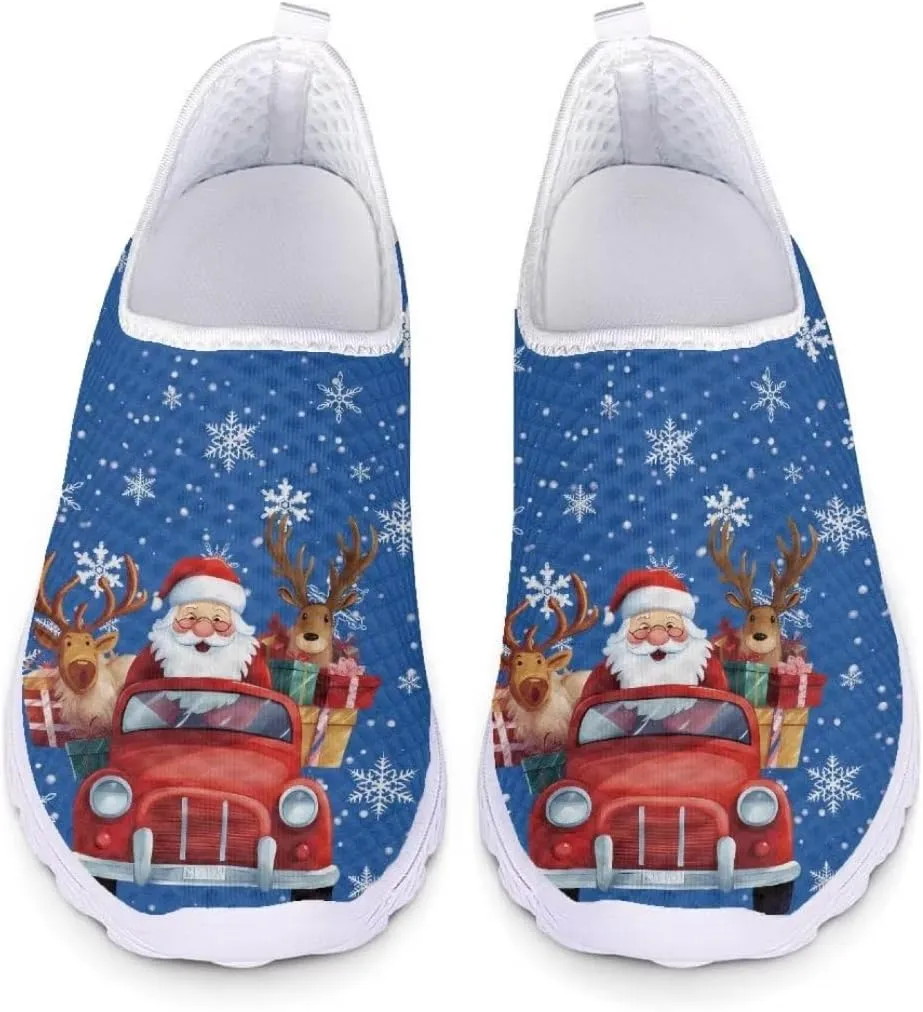 Jeiento Men's Christmas Shoes,Outdoor Walking Sneakers for Women Comfort Gym Sports Shoes Lightweight Workout Sneakers