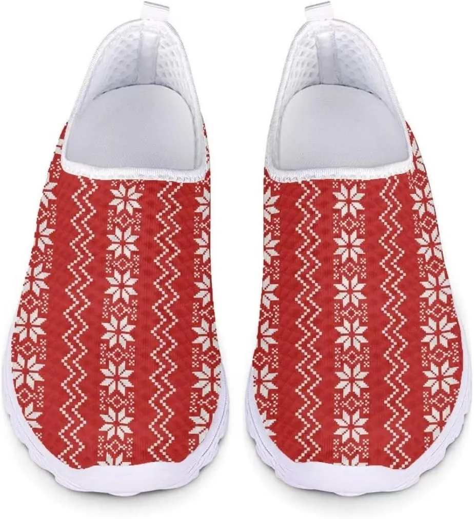 Jeiento Men's Christmas Shoes,Outdoor Walking Sneakers for Women Comfort Gym Sports Shoes Lightweight Workout Sneakers