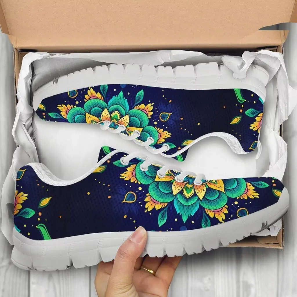 Jeiento Women Trainers Boho Mandala Walking Shoes Fashion Mesh Gym Sports Shoes Sneakers for Women