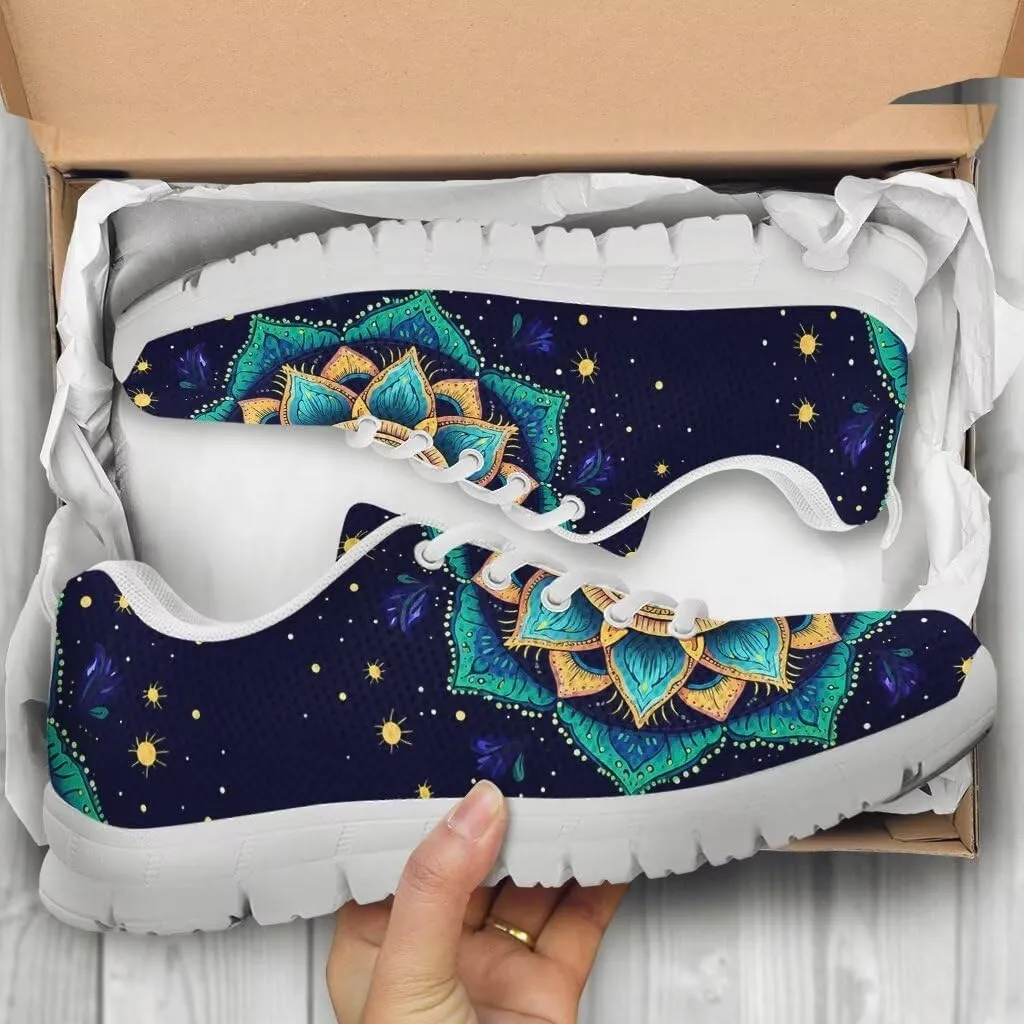 Jeiento Women Trainers Boho Mandala Walking Shoes Fashion Mesh Gym Sports Shoes Sneakers for Women
