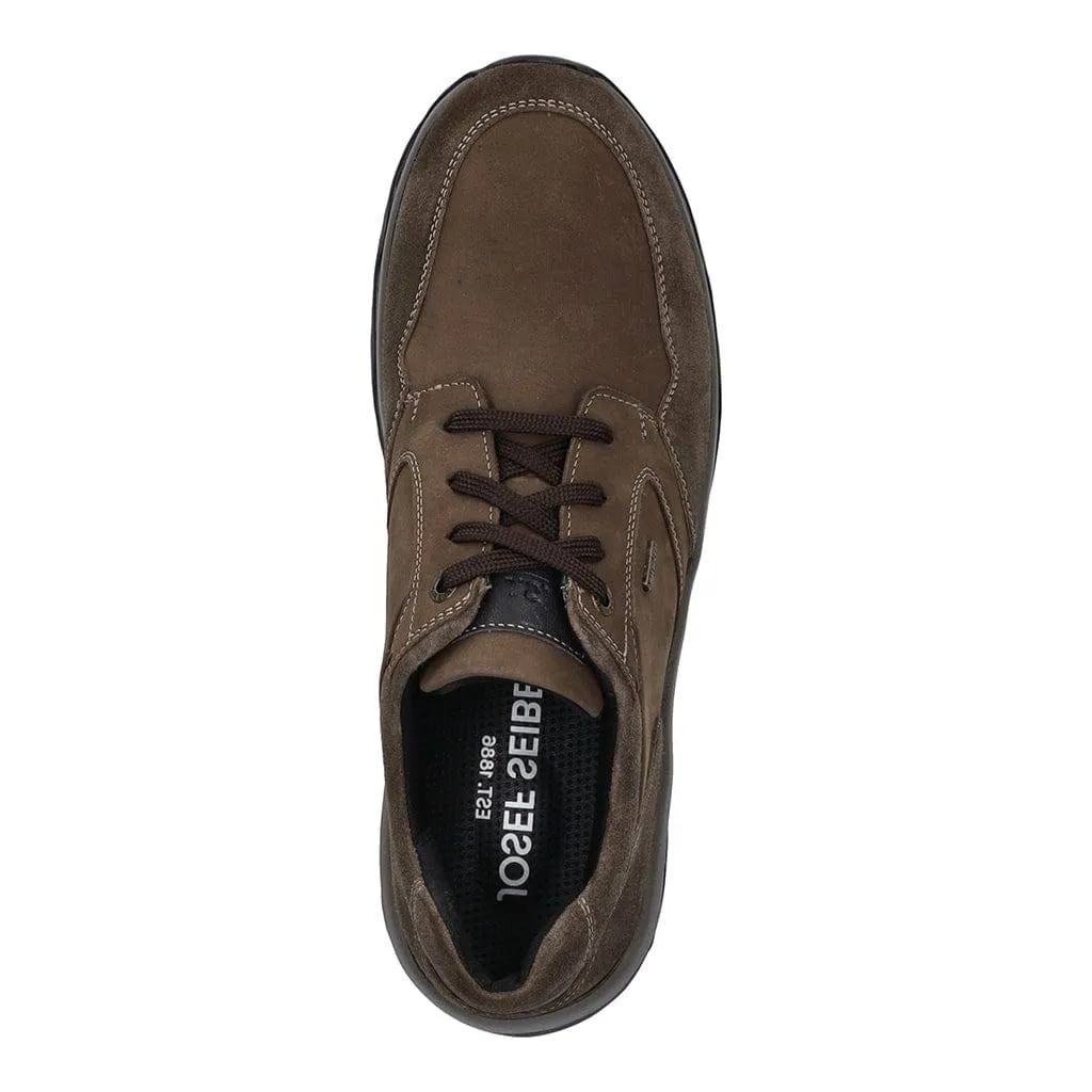 Josef Seibel Leroy 58 Mens Brandy Brown Leather Waterproof Arch Support Lace Up Shoes