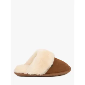 Just Sheepskin Duchess Mule Slippers in Chestnut