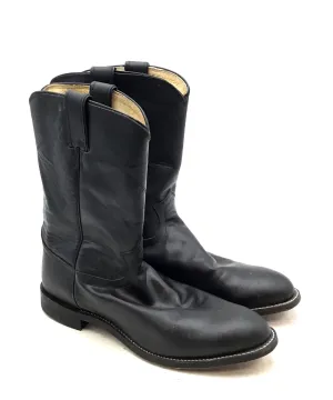Justin Boots Men's Black Cowboy Western Boots - Size 10 D