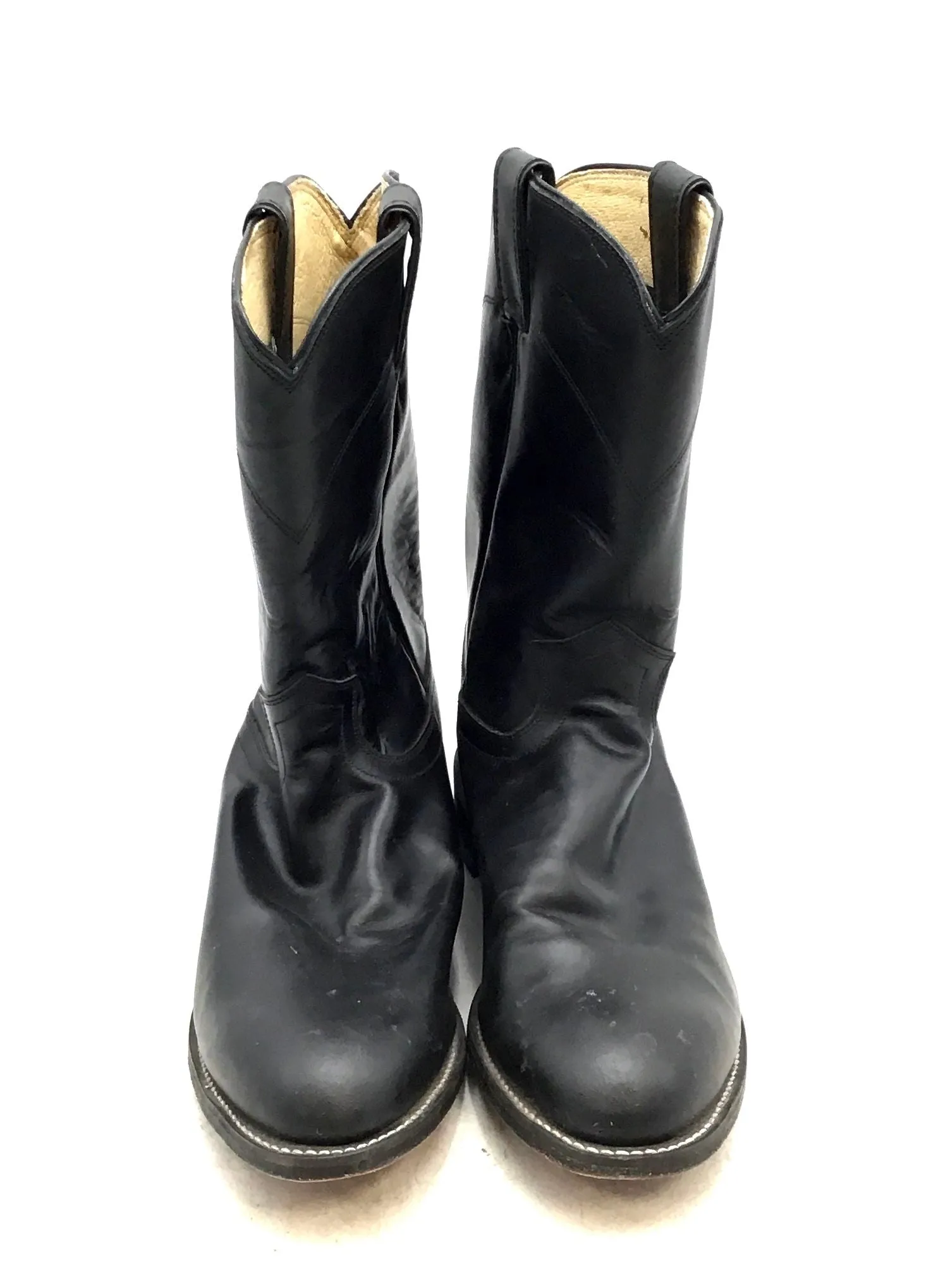 Justin Boots Men's Black Cowboy Western Boots - Size 10 D