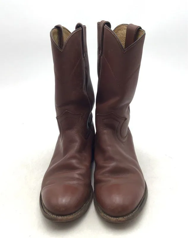 Justin Boots Men's Brown Leather Roper Cowboy Western Boots - Size 7D
