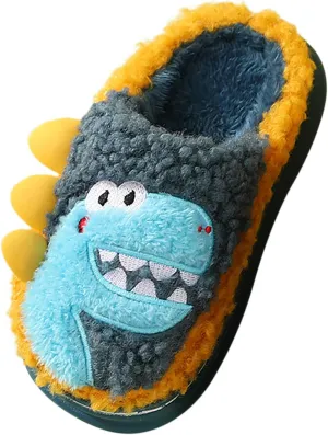 Kid House Shoes Girls Boys Unisex Home Slippers Warm Dinosaur House Slippers Winter Toddler Flip Flops Boys Size 7