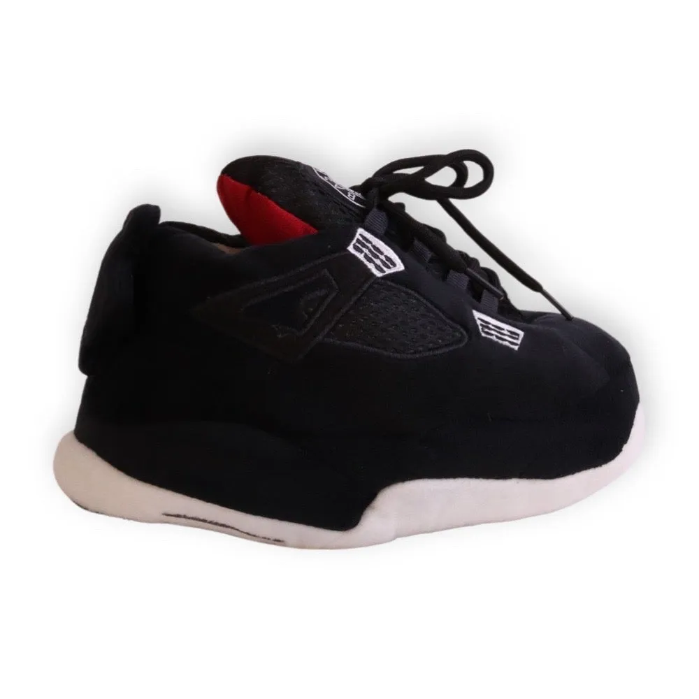 KIDS AJ 4 Style Black Retro Mid Top Unisex Trainer Slippers