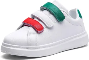 Kids Boys Girls Casual Sports Sneakers with Three Hook and Loop, Comfortable Wide Tennis Shoes for Running/Walking (Little Kid/Big Kid)