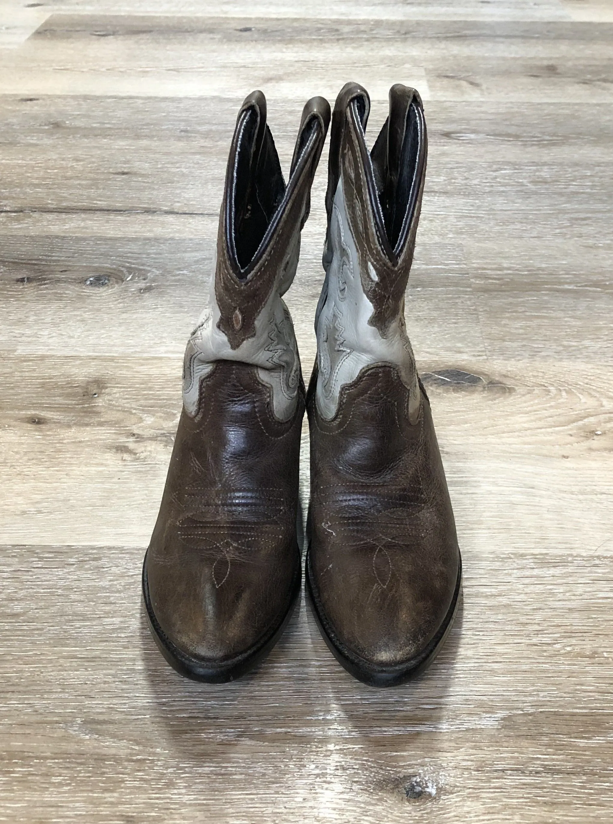 Kids Brown Leather and Suede Western Cowboy Boot SOLD