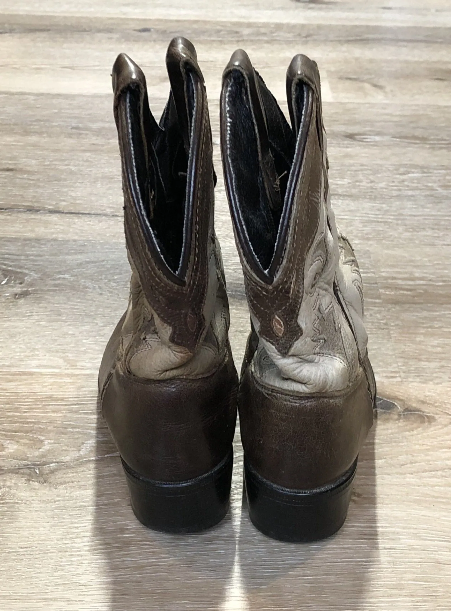 Kids Brown Leather and Suede Western Cowboy Boot SOLD