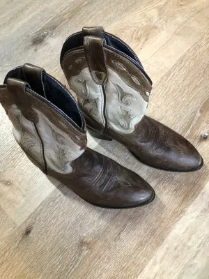 Kids Brown Leather and Suede Western Cowboy Boot SOLD